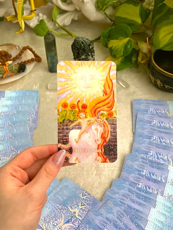 کارت خورشید (The Sun) دک تاروت آبرنگی (Aquatic Tarot)